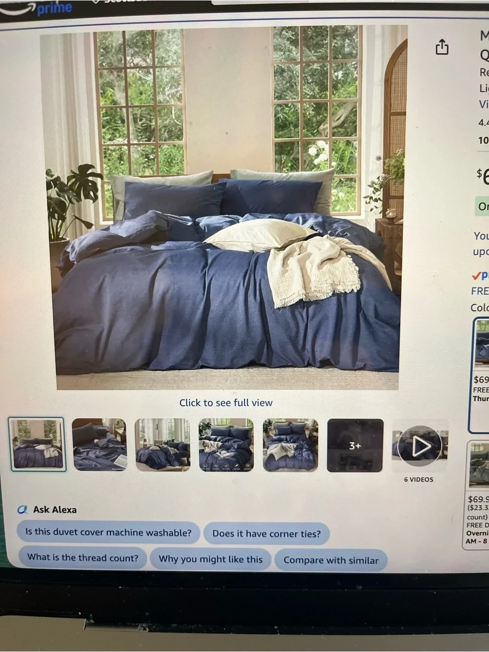 MooMee Blue Queen Size Duvet with 2 Pillow Cases